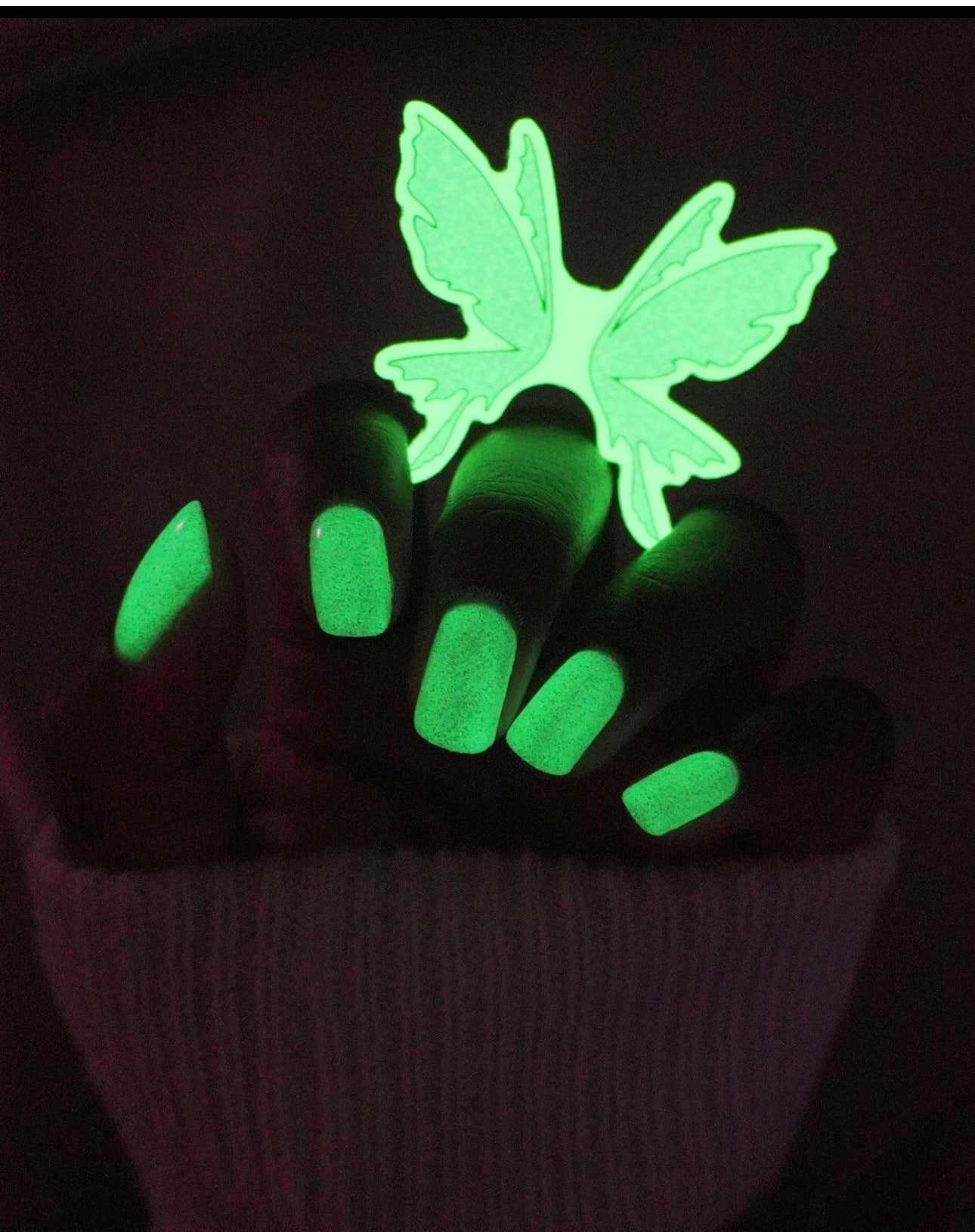 Glow in the dark Pixie Wings sticker 2”