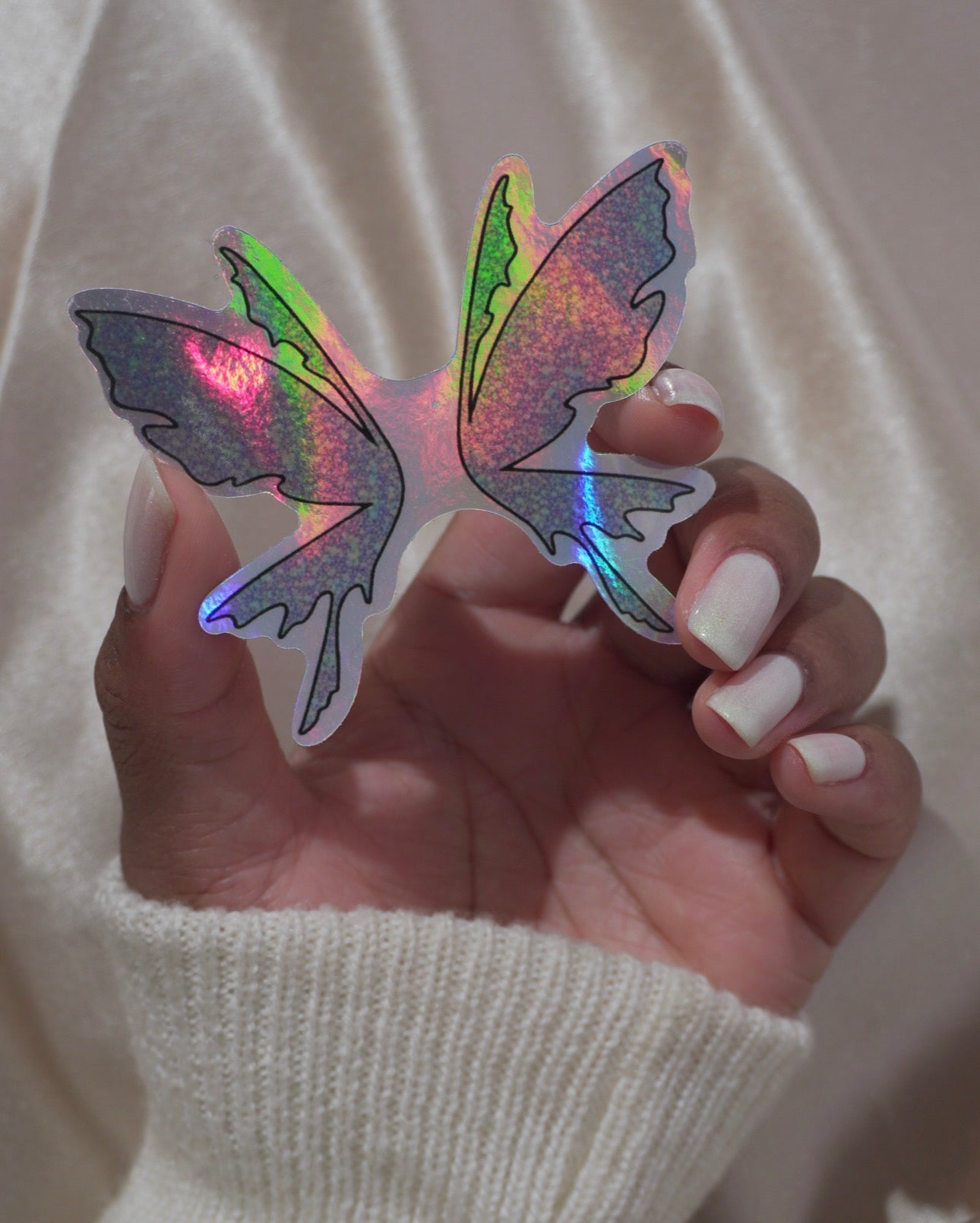 Holo Pixie Wings sticker 3”